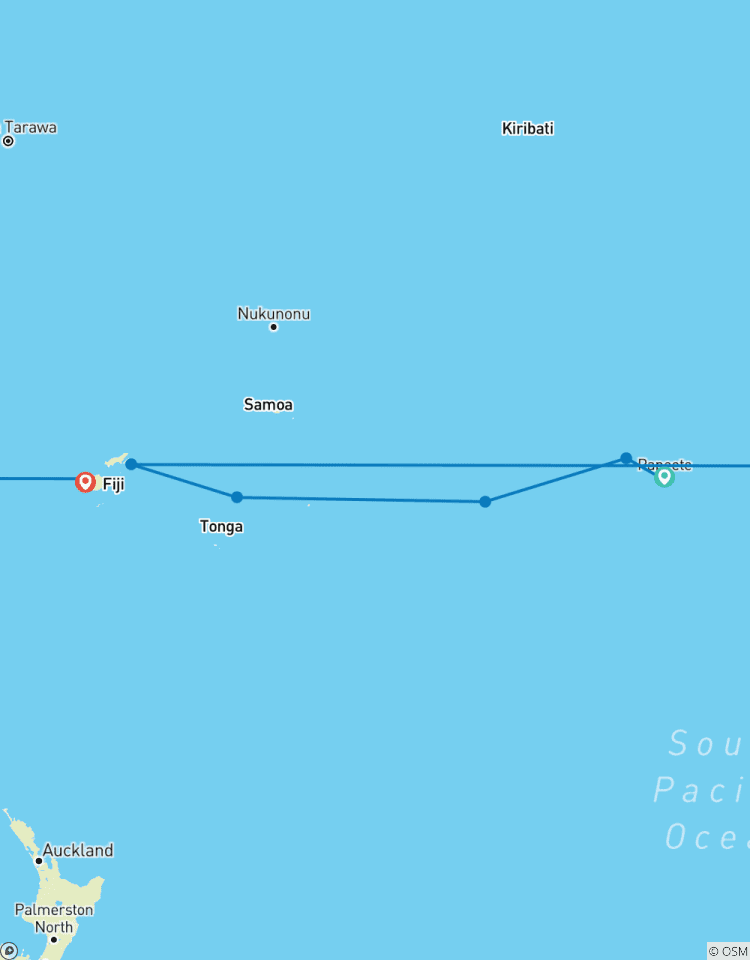 Récifs et îles volcaniques : De Tahiti aux Fidji circuit