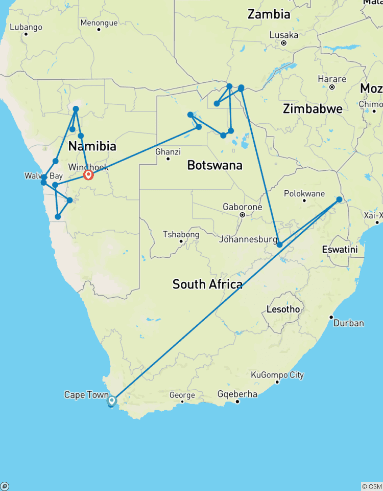 Safari en Afrique australe (27 destinations) circuit
