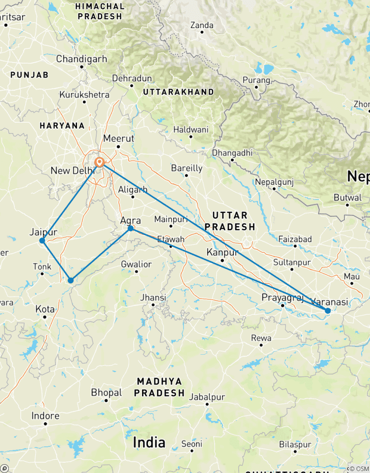 Circuito Viaje de 6 días al Triángulo de Oro con Ranthambore y Benarés
