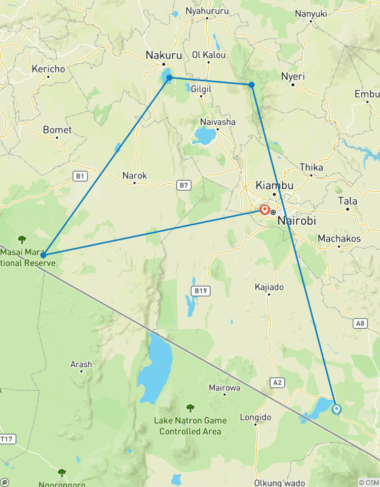 Circuito 7 días / 6 noches Amboseli-Aberdare-Lago Nakuru-Masai Mara