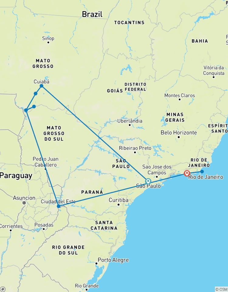 Merveilles brésiliennes : Safaris dans le Pantanal, Chutes d\'Iguazu avec repas et séjour 5 étoiles à Rio circuit