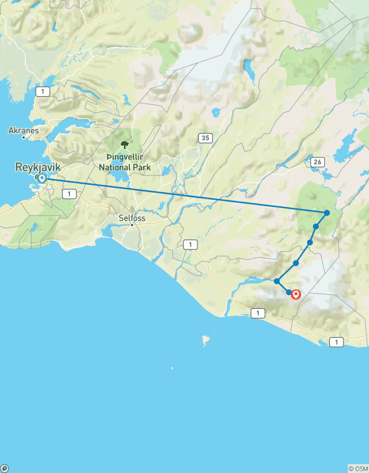 Le sentier de Laugavegur - Jusqu\'à Skógafoss circuit