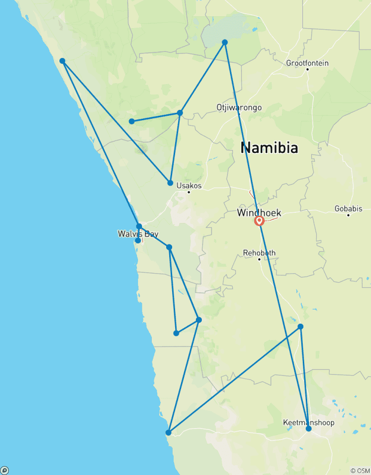 Namibia Highlights Private Adventure: Kolmanskop, Fish River Canyon, Dunes, Cultures & Big 5 Safari 13 Days Tour