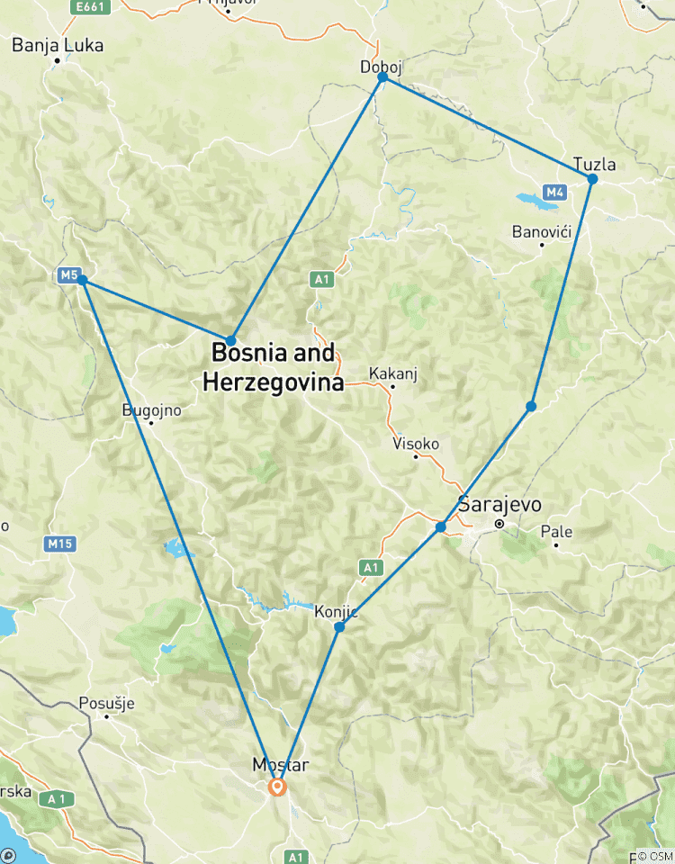 Bosnie : Circuit découverte de 8 jours au départ de Mostar. Visitez Sarajevo, Jajce et bien plus encore ! Profitez des forteresses médiévales, d\'une nature intacte, d\'une histoire profonde et d\'une immersion culturelle. Héritage ottoman et austro-ho… circuit