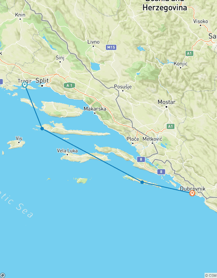 4-daagse Split naar Dubrovnik, Premier Plus boot, Gemengde leeftijd, 10-69s-rondreis