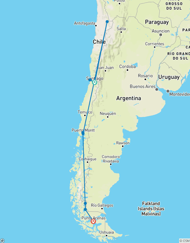 Landscapes of Chile: From Volcanoes to Glaciers Tour