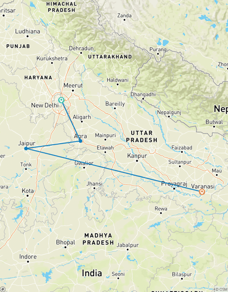 Goldenes Dreieck inkl. Varanasi Rundreise
