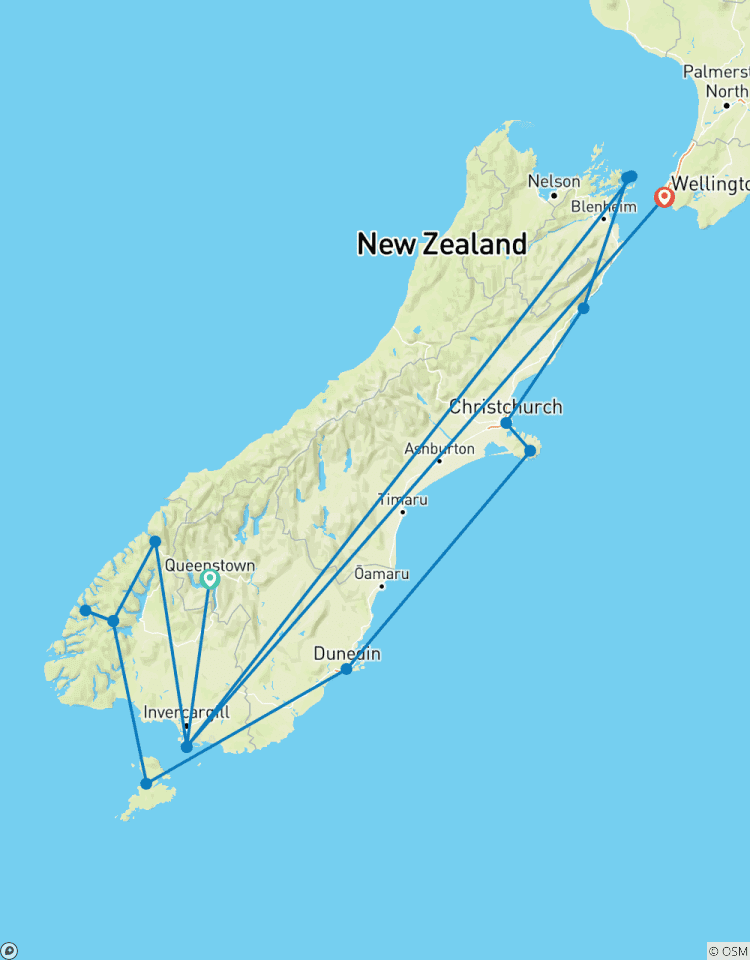 Neuseeland Küstenexpedition Queenstown → Wellington (2028) Rundreise