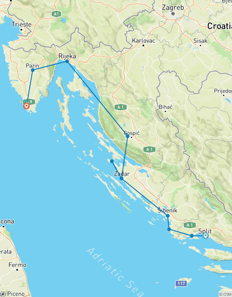 Van Split naar Pula: Midden- en Noord-Dalmatië: 7-daagse rondreis. Eersteklas Adriatische kustbestemmingen! Zadar, Sibenik, Split, Trogir en meer! UNESCO sites en oude ommuurde steden. Volop natuur, geschiedenis en Venetiaanse architectuur. Uitsteke…-rondreis