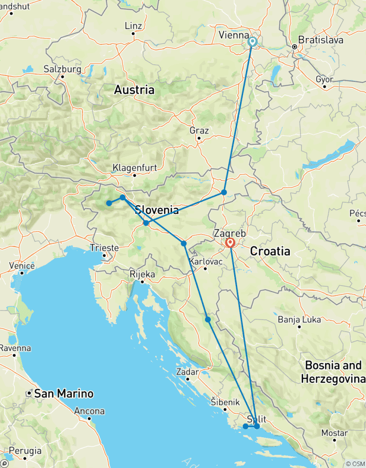 Hiver en Autriche, Slovénie et Croatie 2027/28 circuit