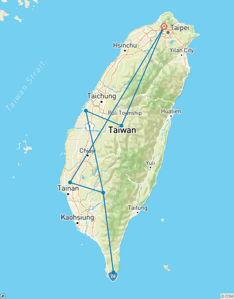 Private 4-tägige West- und Südtaiwan-Tour ab Taipeh: Sun Moon Lake, Lukang, Tainan, Kaohsiung, Kenting Rundreise