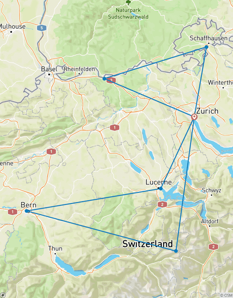 7 Days Swiss Icons: Zurich, Titlis, Lucerne & Rhine Falls Tour