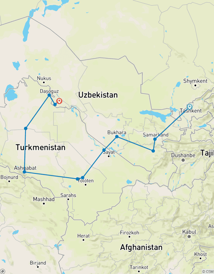 2-daagse reis naar Oezbekistan en Turkmenistan-rondreis