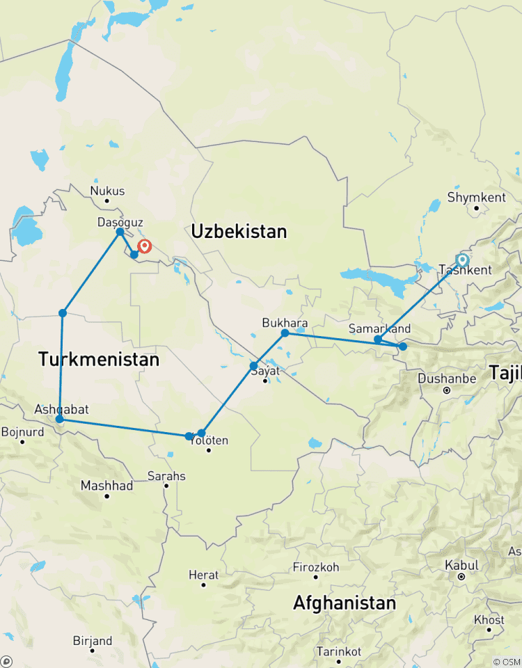 Reis naar Oezbekistan, Tadzjikistan en Turkmenistan-rondreis