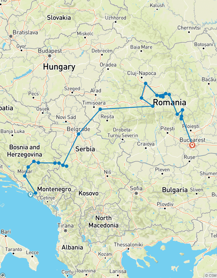 Premium Dubrovnik à Bucarest (28 destinations) circuit