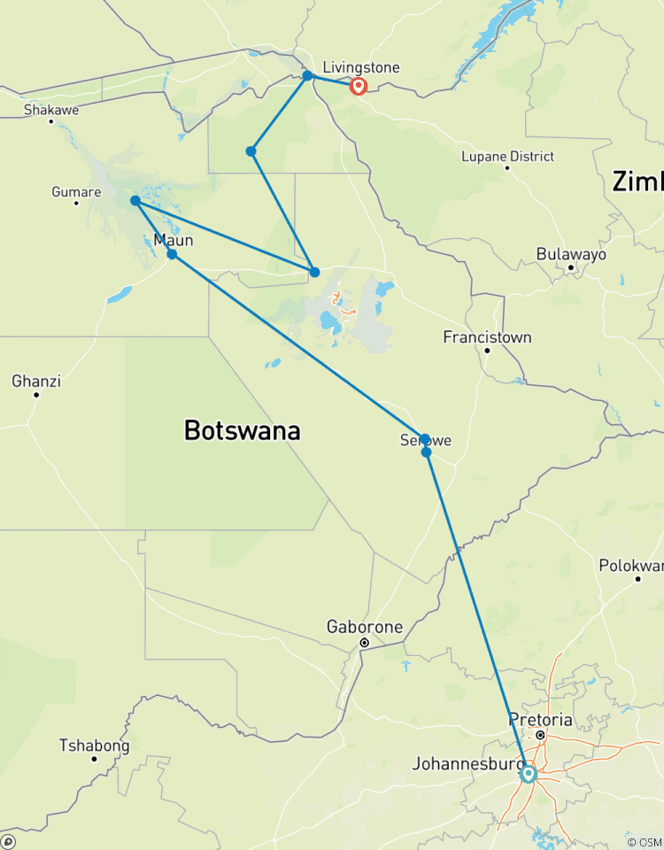 Le Botswana et les chutes Victoria - Faune et chutes d\'eau circuit