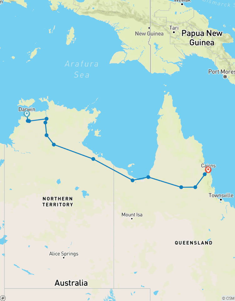 Circuito De Darwin a Cairns, excursión de 10 días por la Ruta de la Sabana
