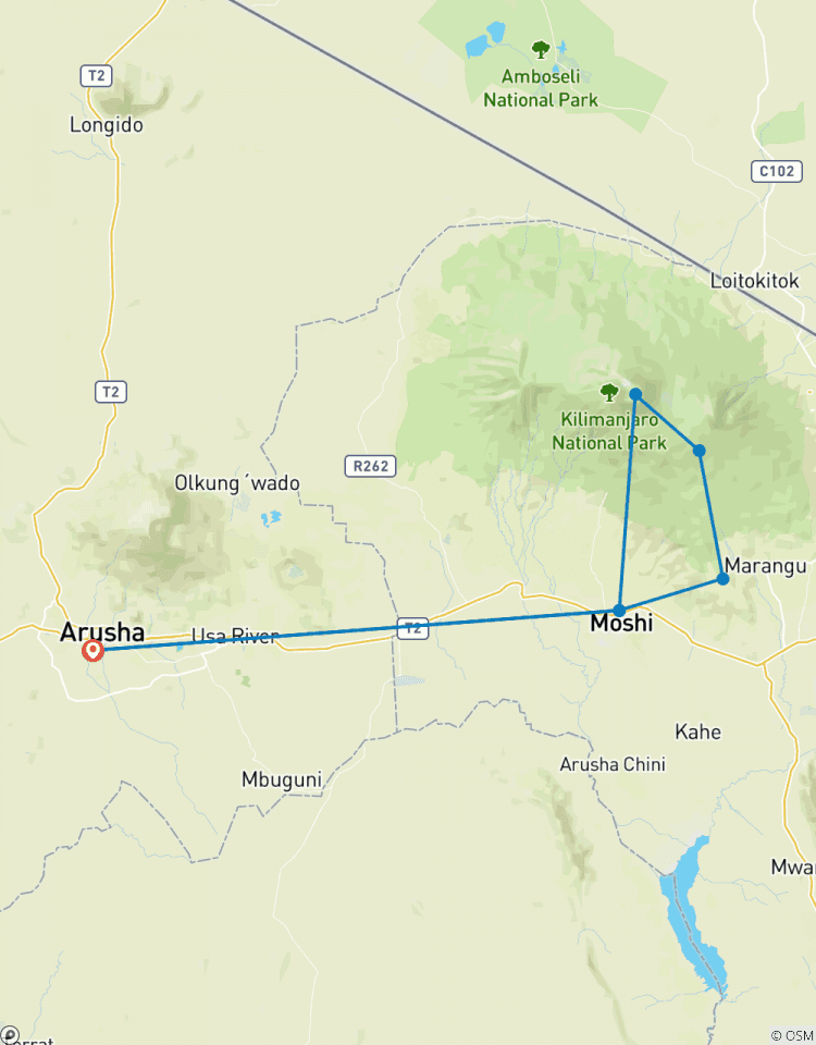 Kilimandscharo Rongai-Route (7 Tage) Rundreise