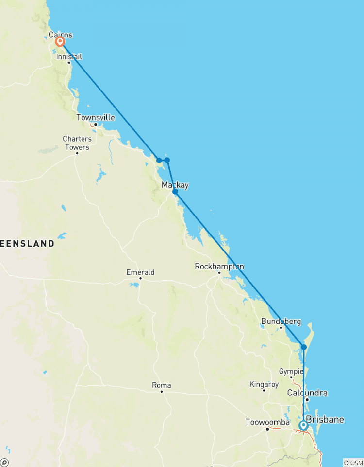 Avonturenreis van Brisbane naar Cairns - snorkelen & zeilen-rondreis