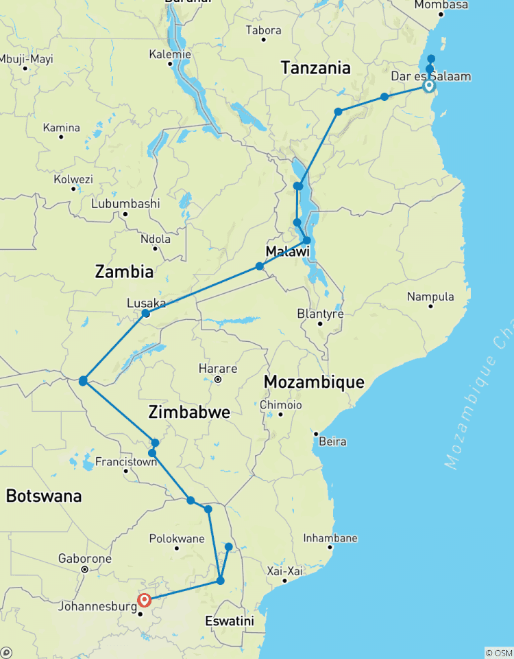 22-day Zanzibar, Victoria Falls & Kruger (Camping) Tour