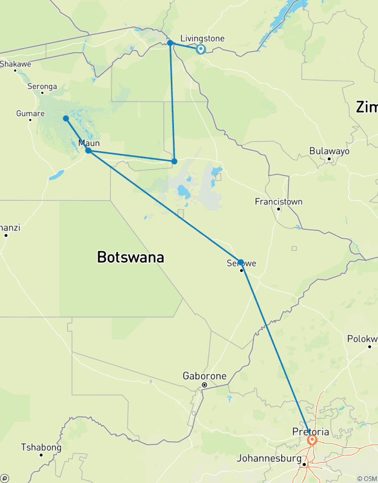 Circuito Ruta de 7 días por el delta del Okavango - alojamiento