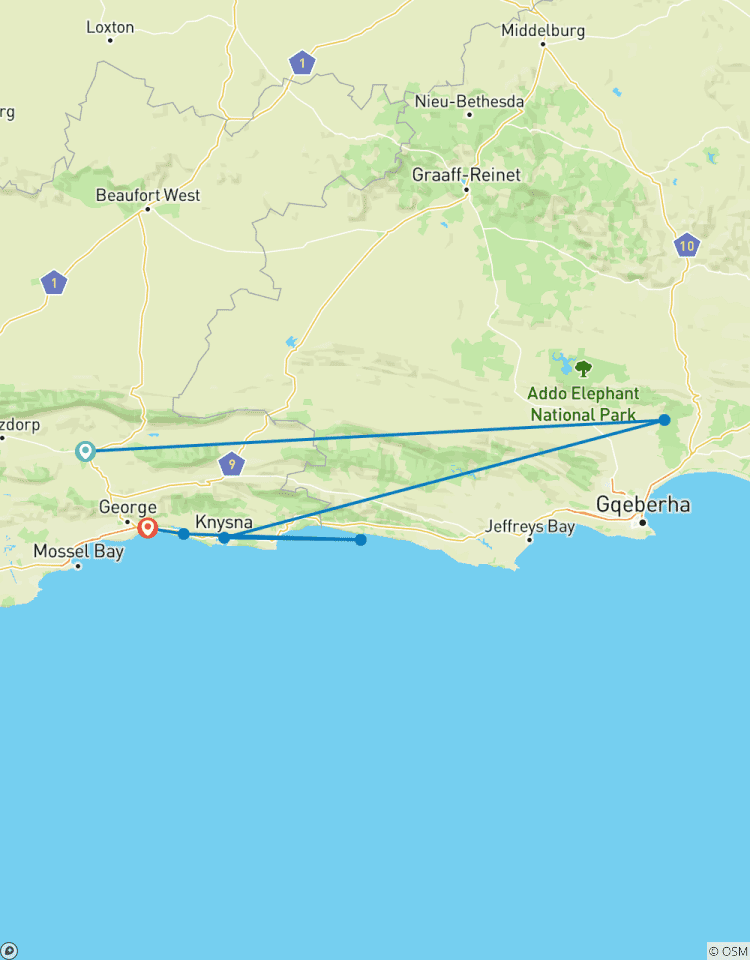 Hoogtepunten van Zuid-Afrika - de Tuinroute & nationaal park Addo - 5 dagen-rondreis