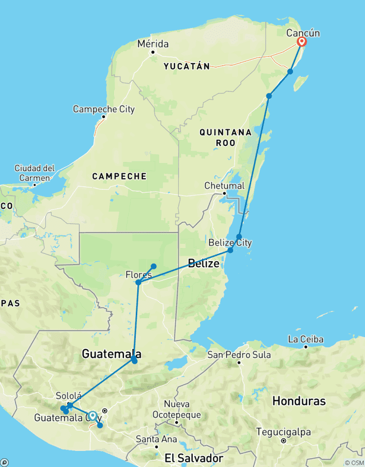 Circuito Inicia en Antigua acaba en Cancún - A