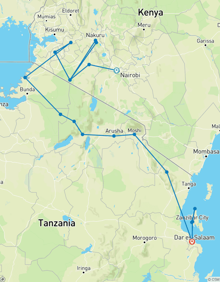 Nairobi to Dar es Salaam 16 Days Overlanding Camping Tour