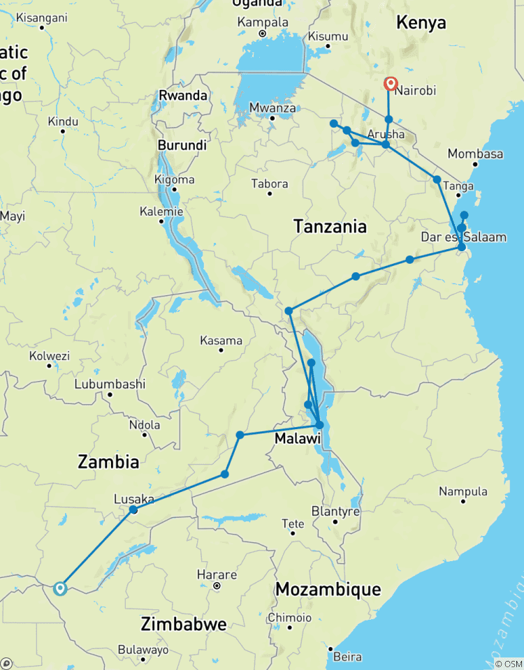 Victoria Falls To Nairobi 22 Days Overlanding Tour