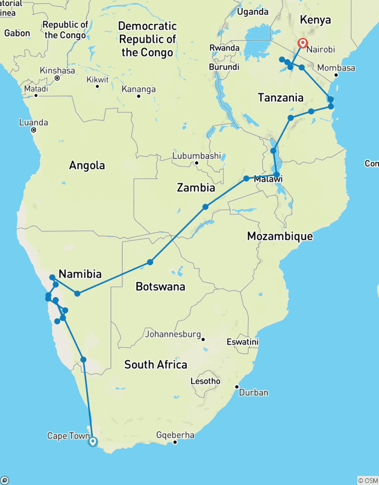 Cape Town To Nairobi 43 Days Overlanding Camping Tour