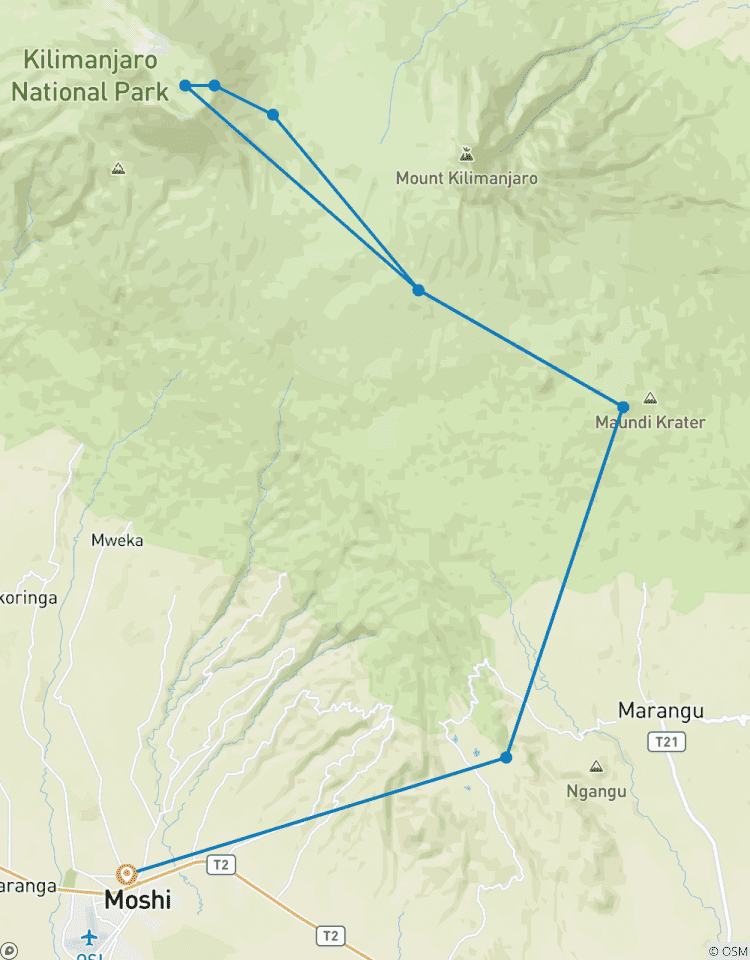 Kilimandscharo Besteigung über die Marangu Route - 5 Tage Rundreise