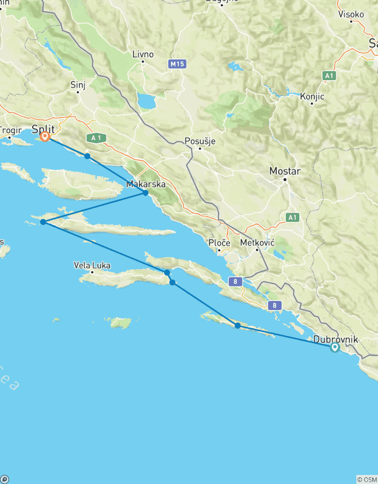 Sail Dubrovnik to Split / Premier Boat Tour
