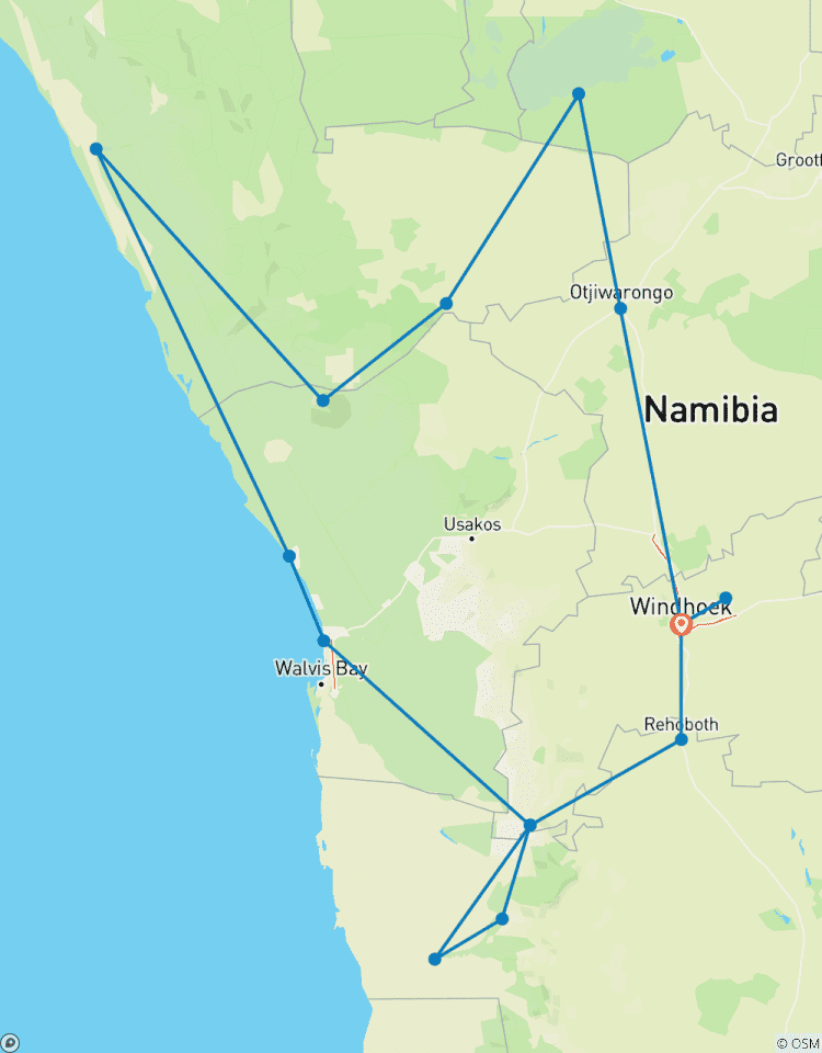 Safari de 7 jours avec hébergement en Namibie - Taste of Namibia circuit