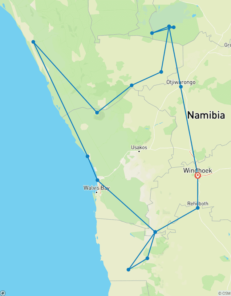 Safari de 6 jours avec hébergement dans les dunes et la faune circuit