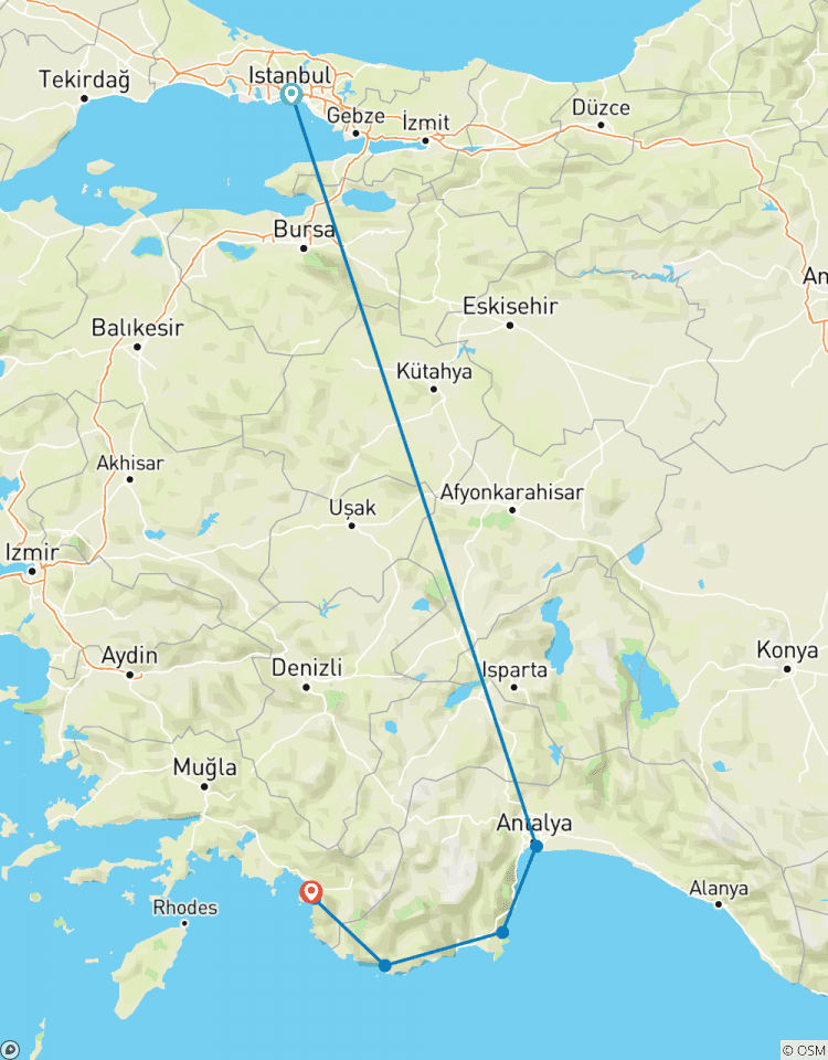 Istanbul to Mediterranean Gulet Cruise 5 Days Tour