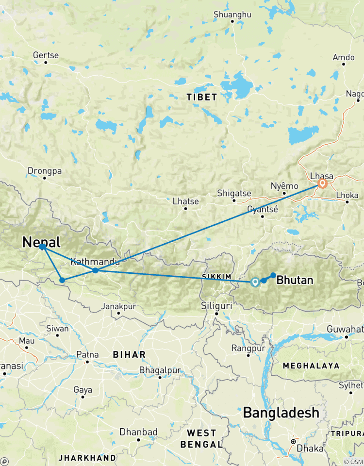 Circuit au Bhoutan, au Népal et au Tibet circuit