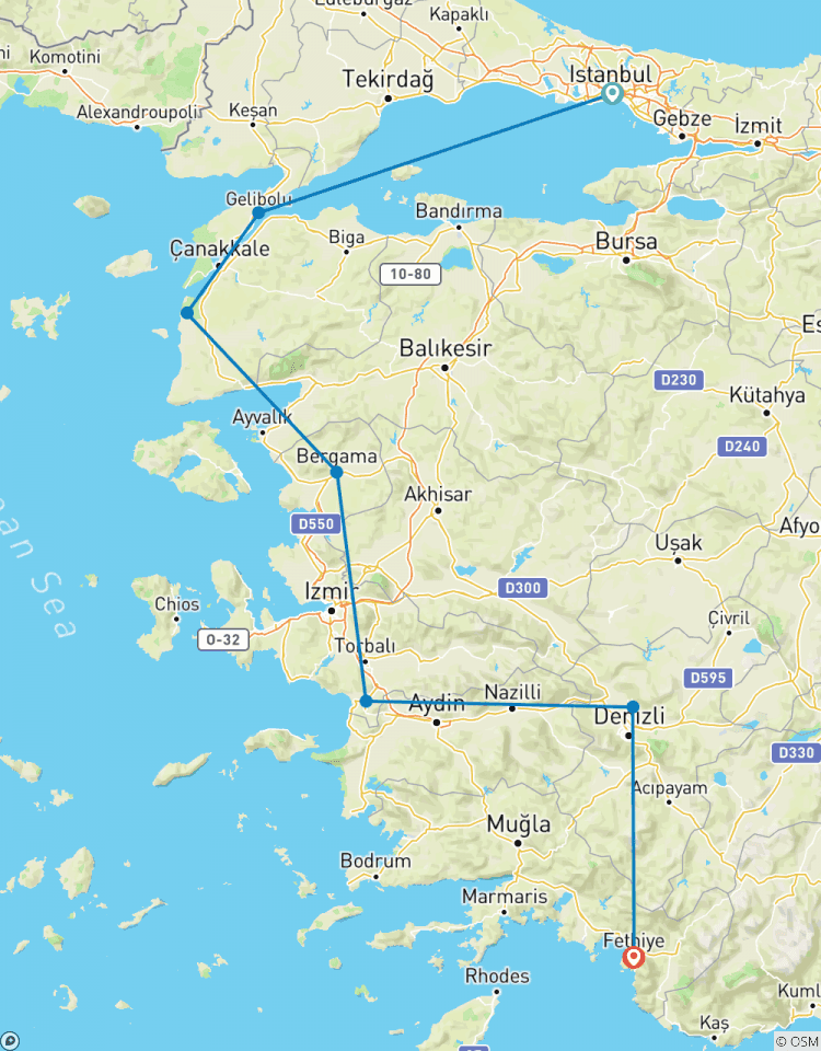 Istanbul to Fethiye Tour