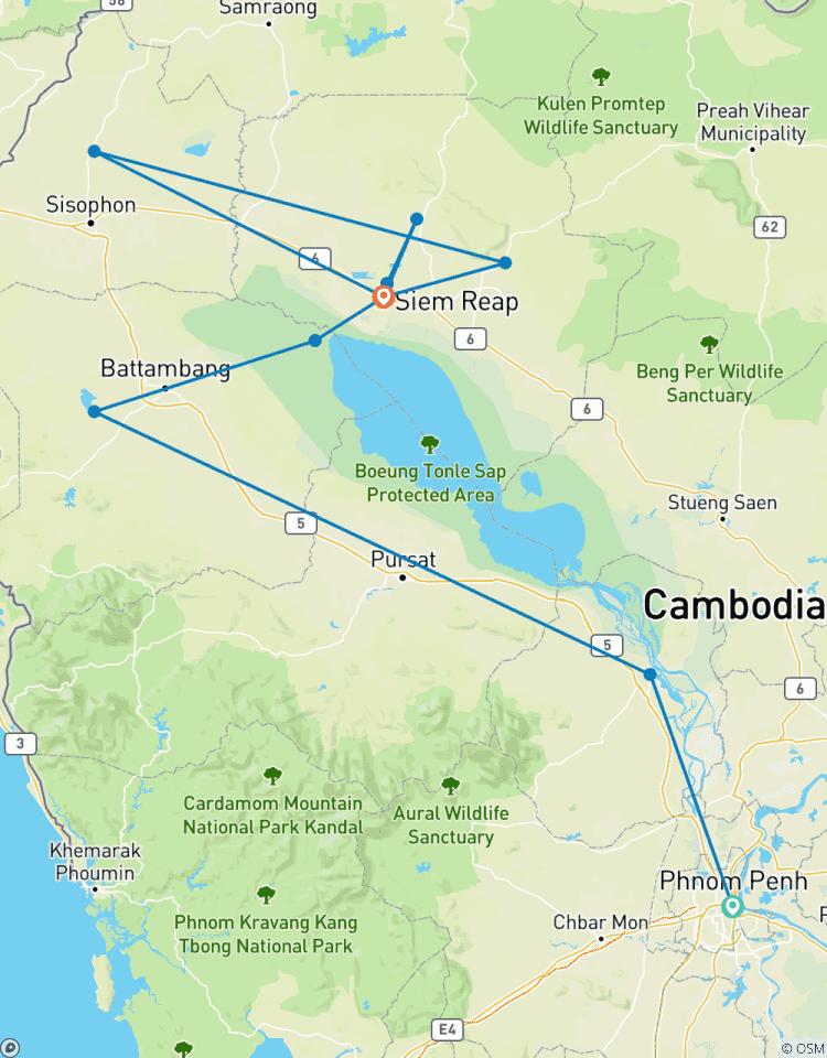 Circuit d\'exploration du Cambodge circuit