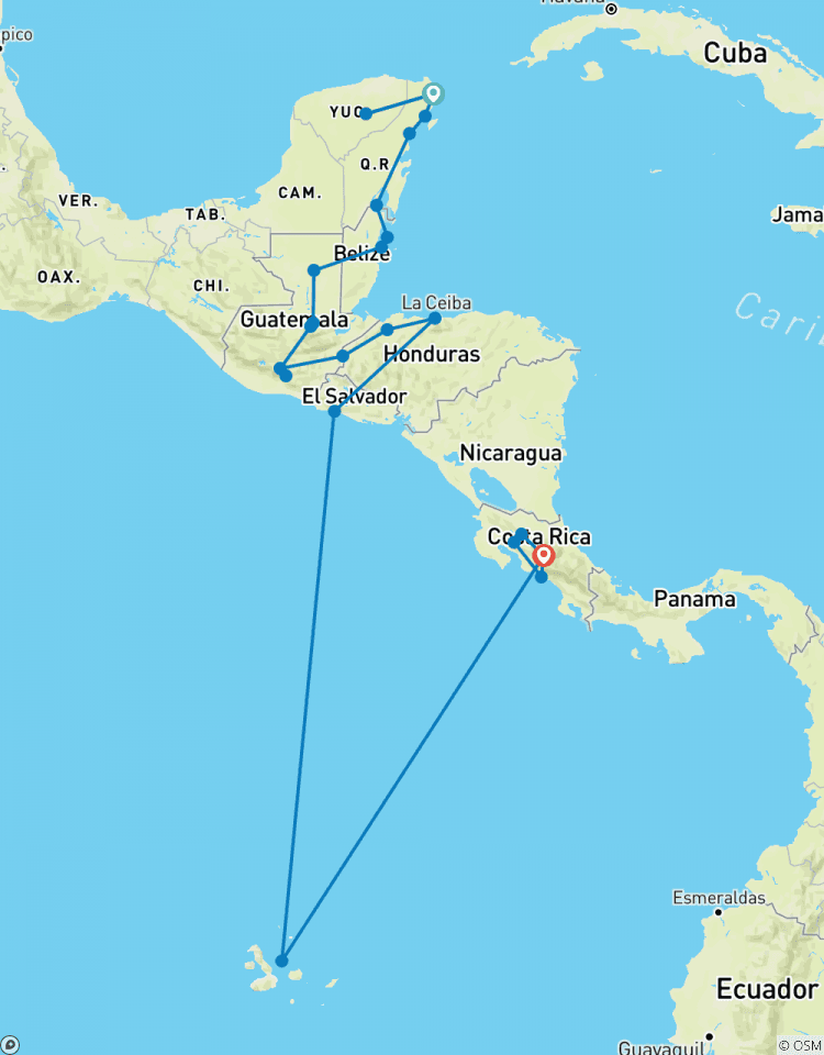 Circuito Pase de viaje de Cancún a San José