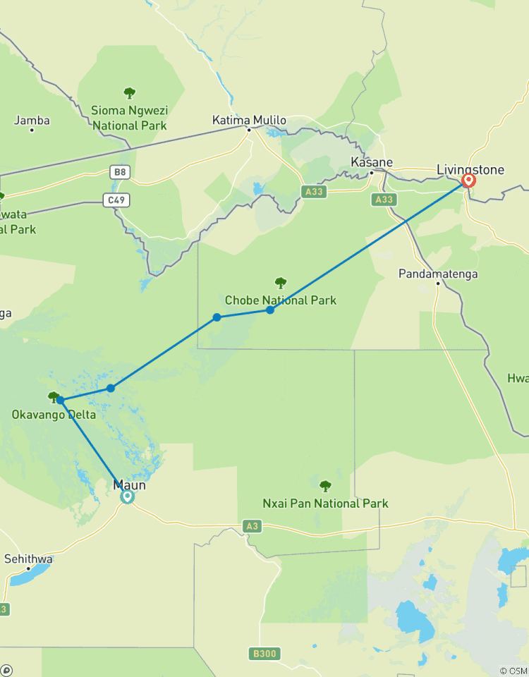 Circuito El lado salvaje de Botsuana (Inicio en Maun)