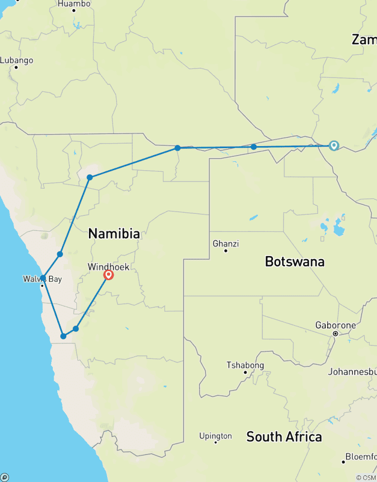 Namibië: Victoria Watervallen naar Windhoek-rondreis