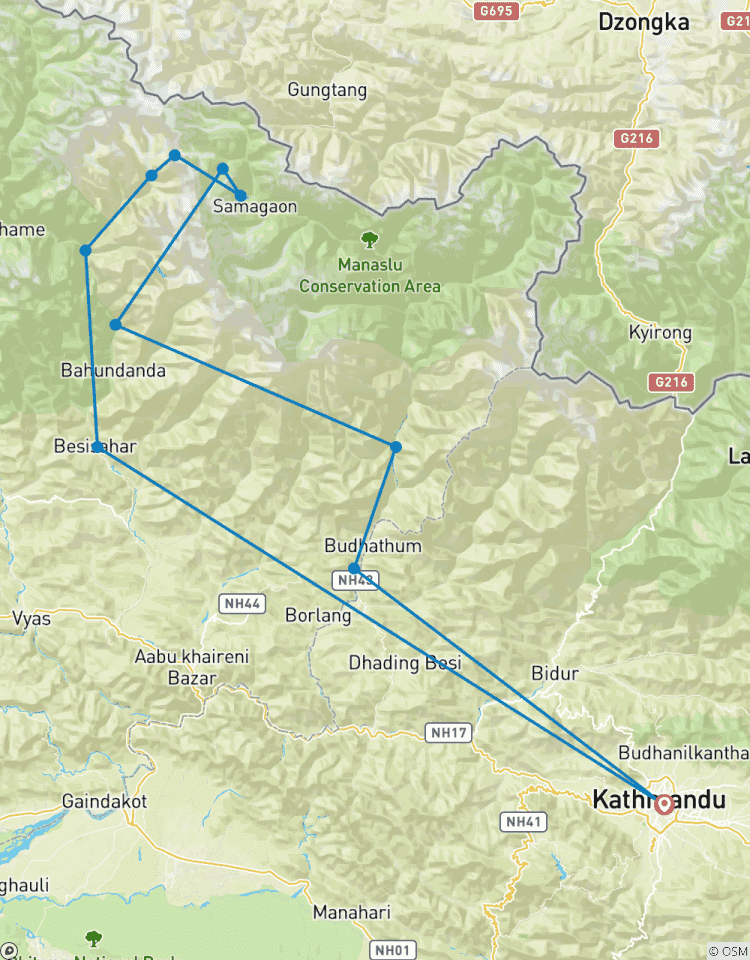14 Tage Trekkingroute zum Manaslu Circuit und Larkya La Pass Rundreise