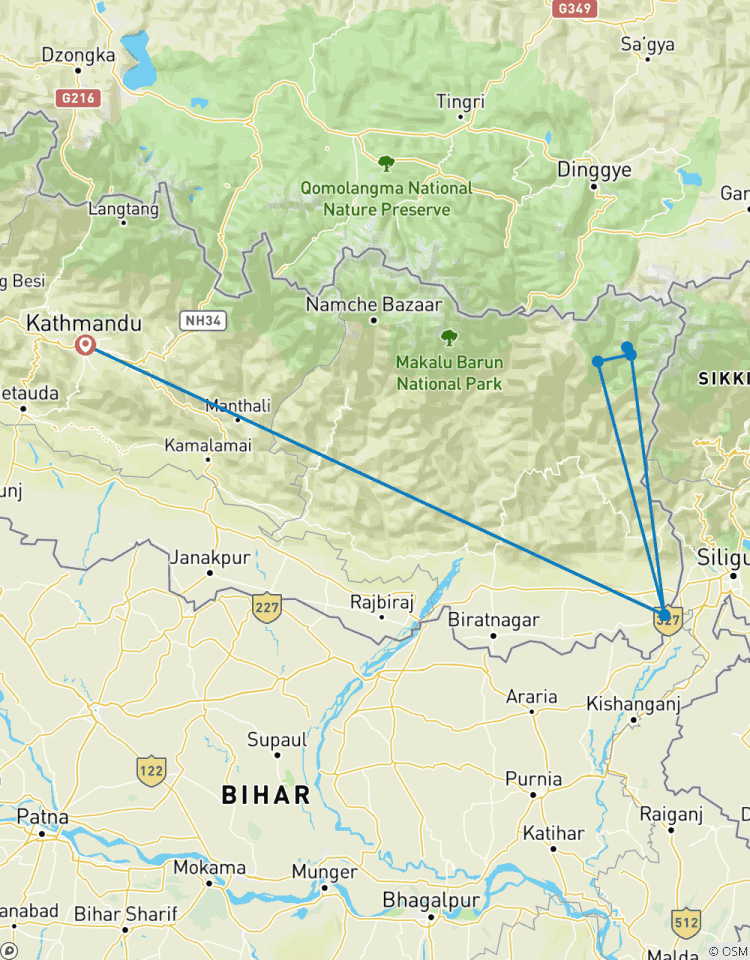 22 jours de Trek au camp de base du Kanchenjunga Nord et Sud au Népal circuit