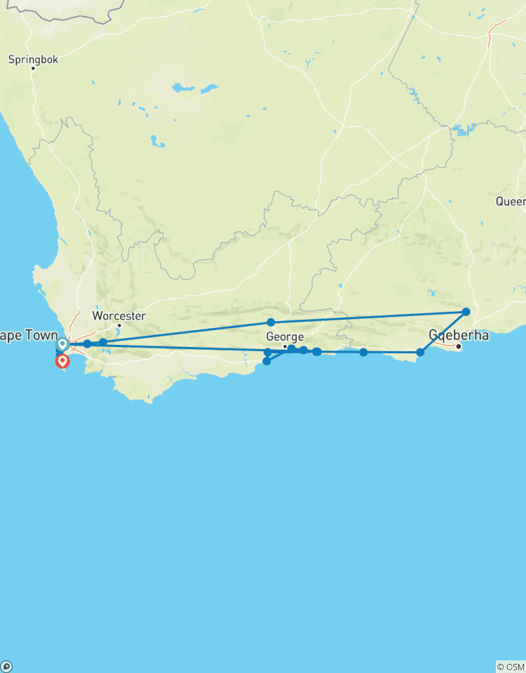 Forfait de 7 jours pour la Route des jardins, Cape Point et Winelands circuit