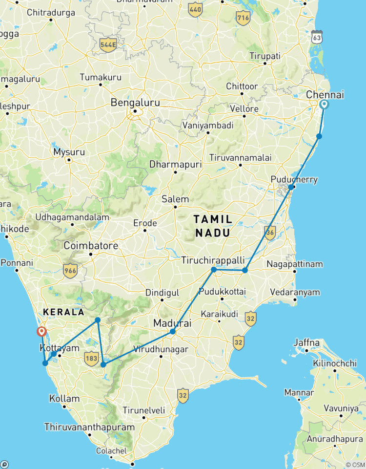 Spirituelles Tamil Nadu und bezauberndes Kerala Rundreise