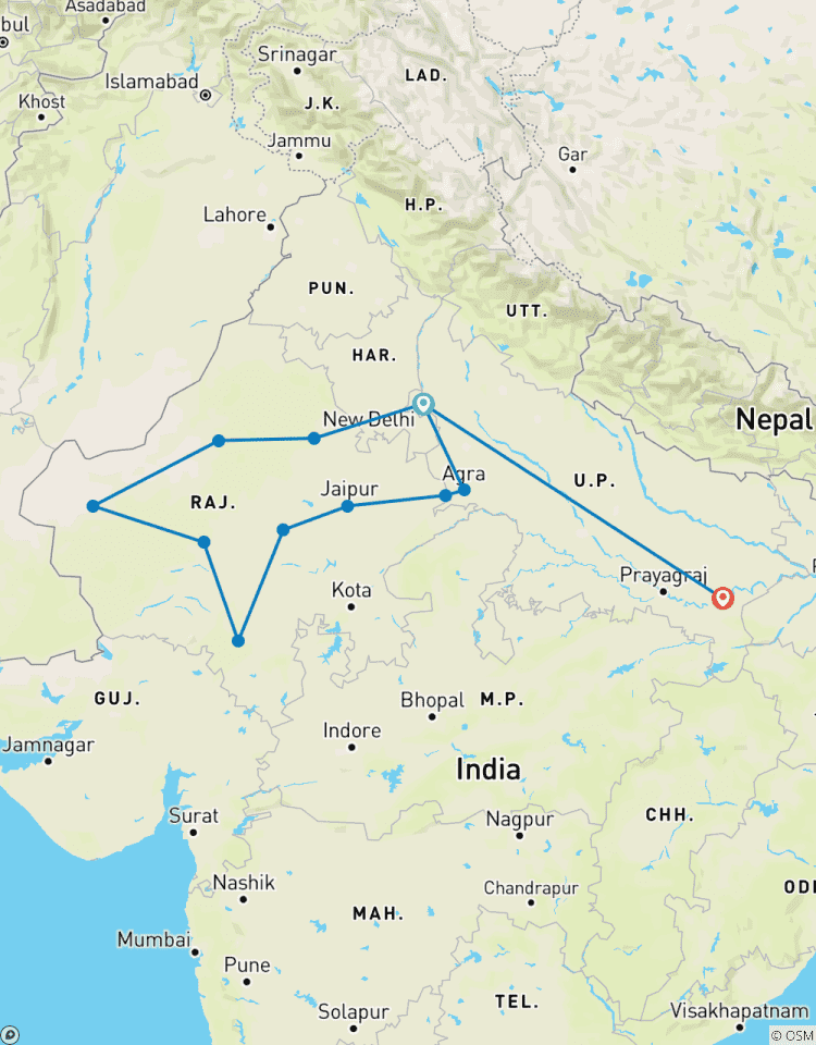 Trésors du Rajasthan avec Varanasi circuit