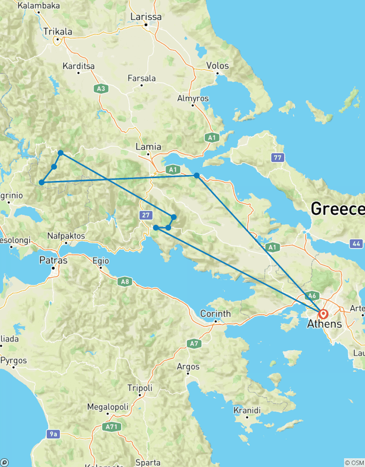 Multi-aventure dans les Hautes Terres de Grèce centrale circuit