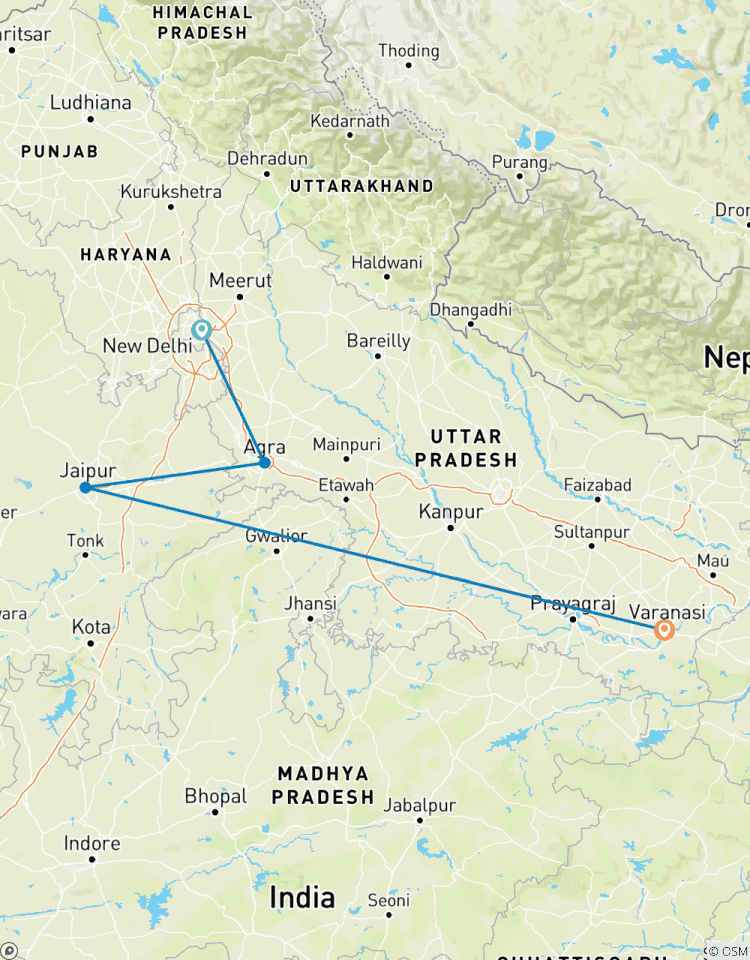 Circuit de luxe du Triangle d\'Or avec Varanasi circuit