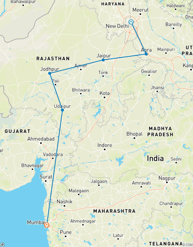 Circuit de luxe du Triangle d\'Or avec Jodhpur, Udaipur et Mumbai circuit