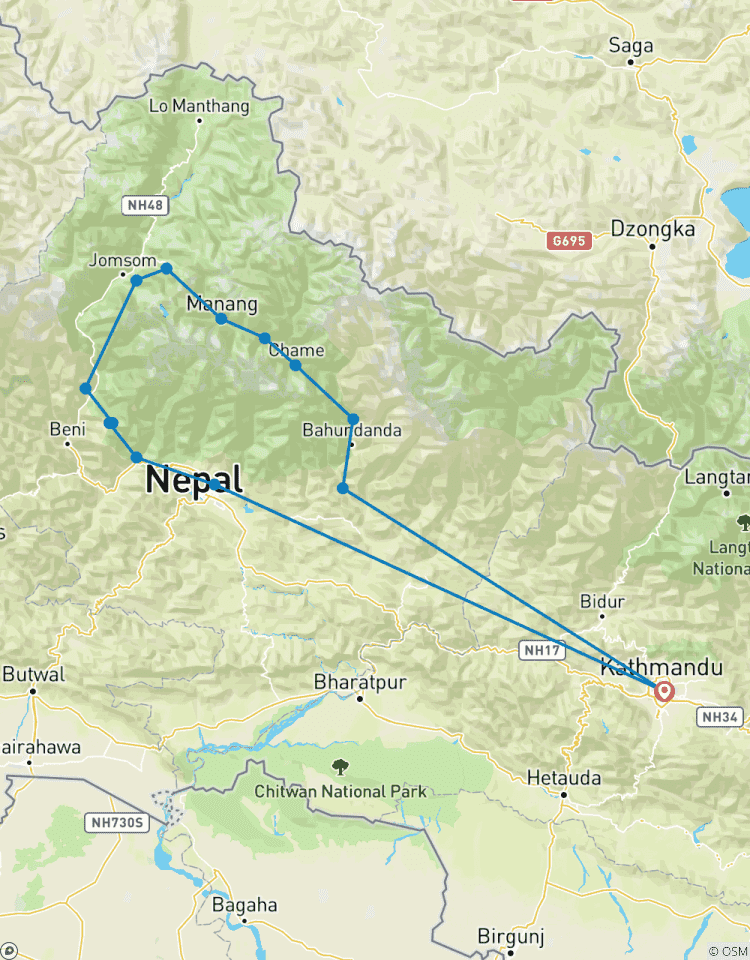 15 jours de randonnée sur le circuit de l\'Annapurna via Muktinath - Jomsom et Ghorepani circuit